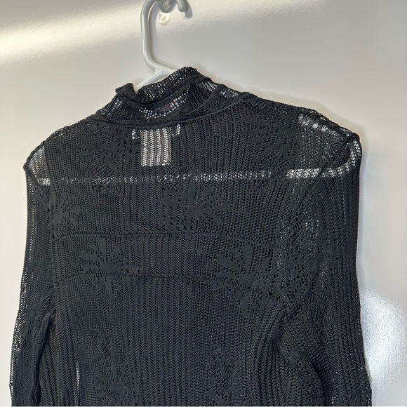 Christian Dior Boutique Set Black Cardigan Sleeveless Turtleneck cowl top Size 8 - Picture 5 of 16